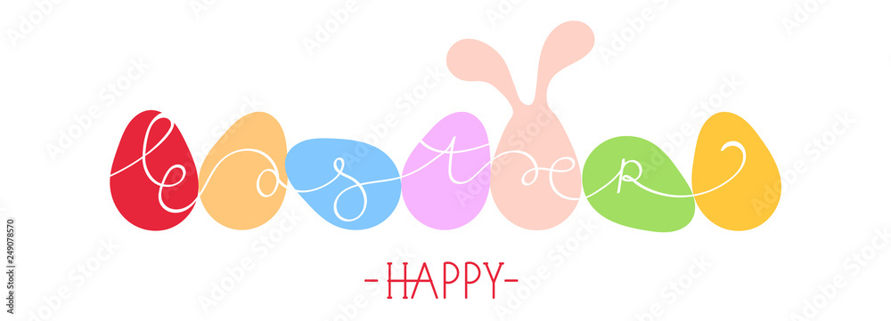 Easter Holiday Card or Poster. Vector Illustration.