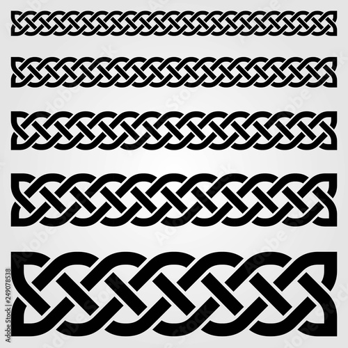 Celtic style border isolated on white background. Vector illustration