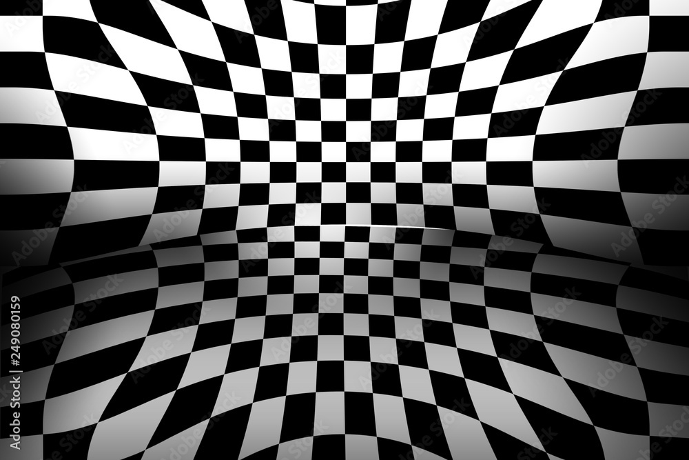 Fototapeta premium Black and white checker interior room.