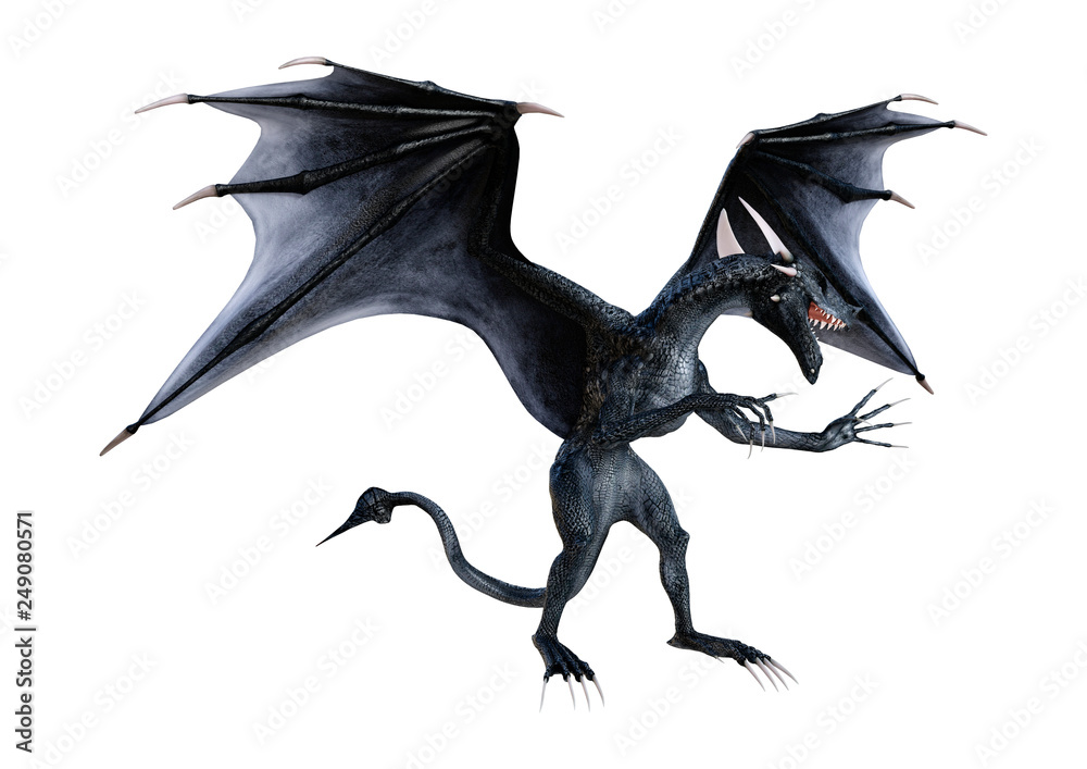 3D Rendering Fairy Tale Dragon on White 3D Rendering Fairy Tale Dragon on White