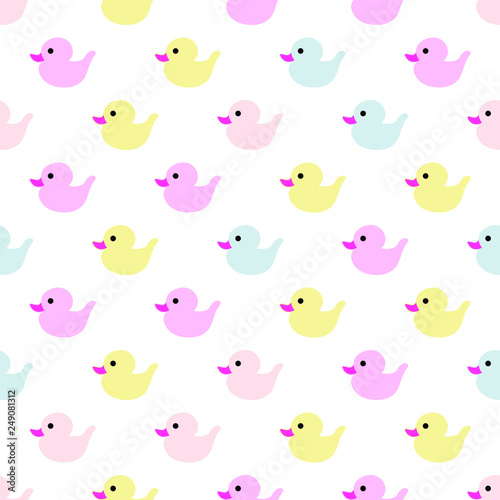 Children's seamless pattern design. Rubber duck. Vector background.