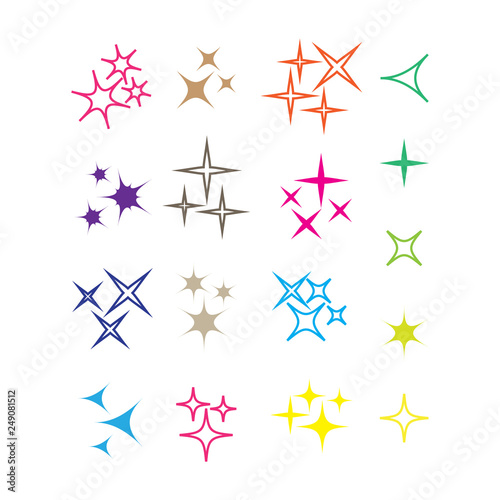 Sparkles, glowing light effect stars and bursts. Bright firework, decoration twinkle, shiny flash