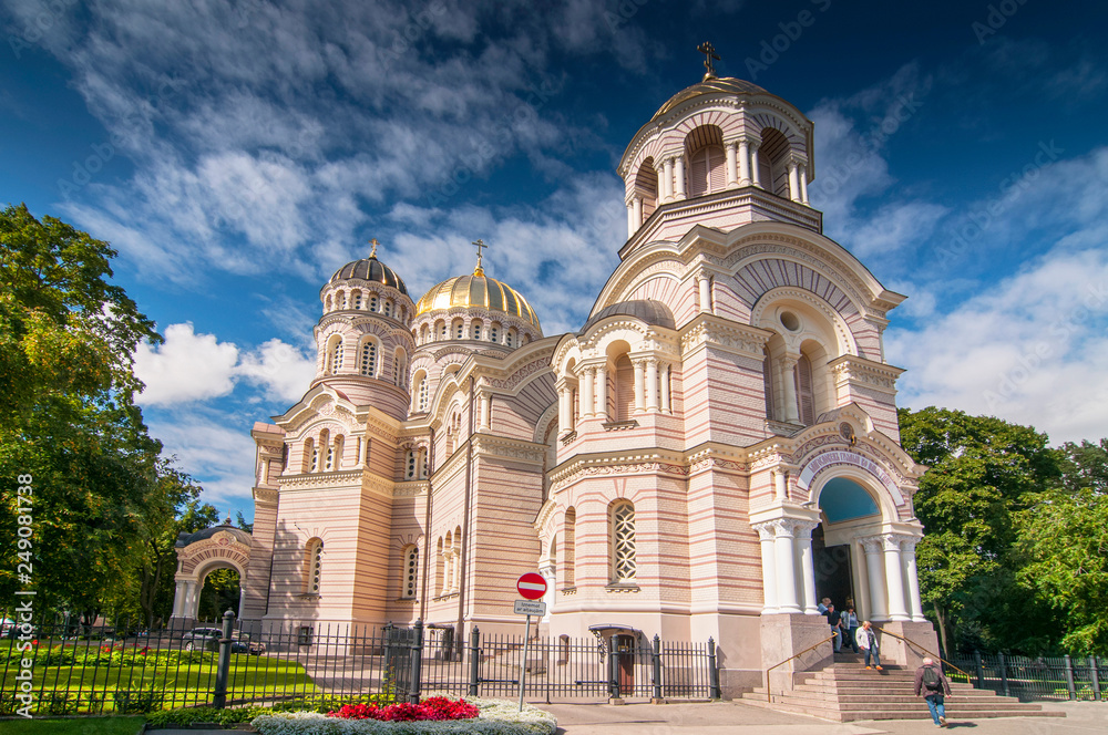 Russian orthodox cathedral of the Nativity of Christ in Riga, Latvia.