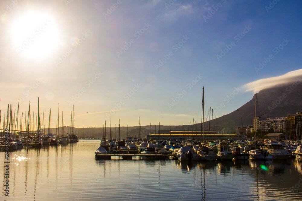 Panoramic view of Denia Marina Port