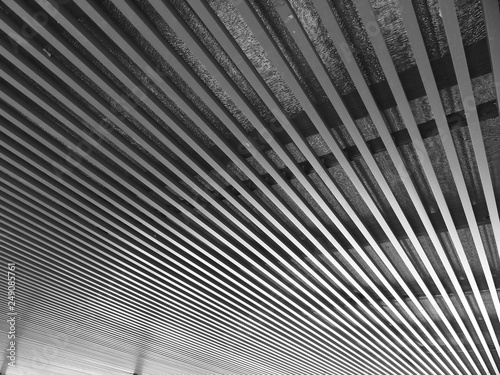 black and white interior ceiling with light and shadow