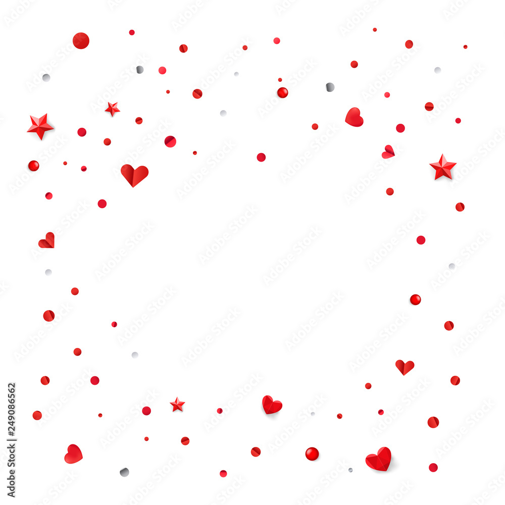Valentines Day  abstract geometric color background with confetti