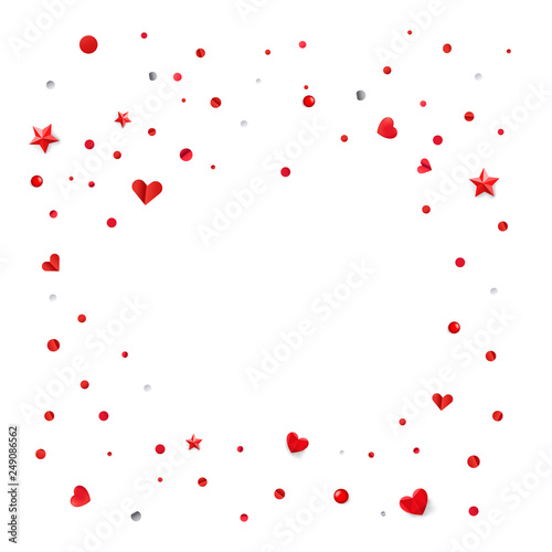 Valentines Day  abstract geometric color background with confetti