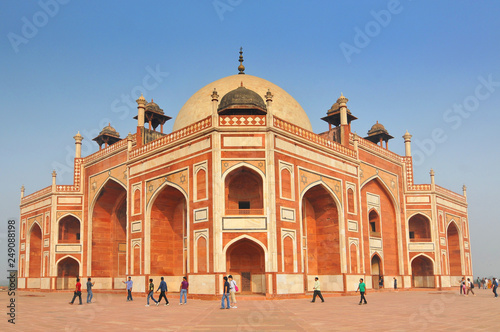 View of Humayun's Tomb one of the most famous Mughal buldings in New Delhi, India.