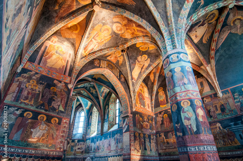 Medieval frescoes in Chapel of the Holy Trinity at Lublin Castle, Poland.