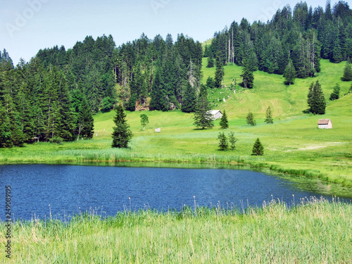 The smaller lake Schwendisee (Hinterer Schwendisee), Wildhaus - Canton of St. Gallen, Switzerland photo