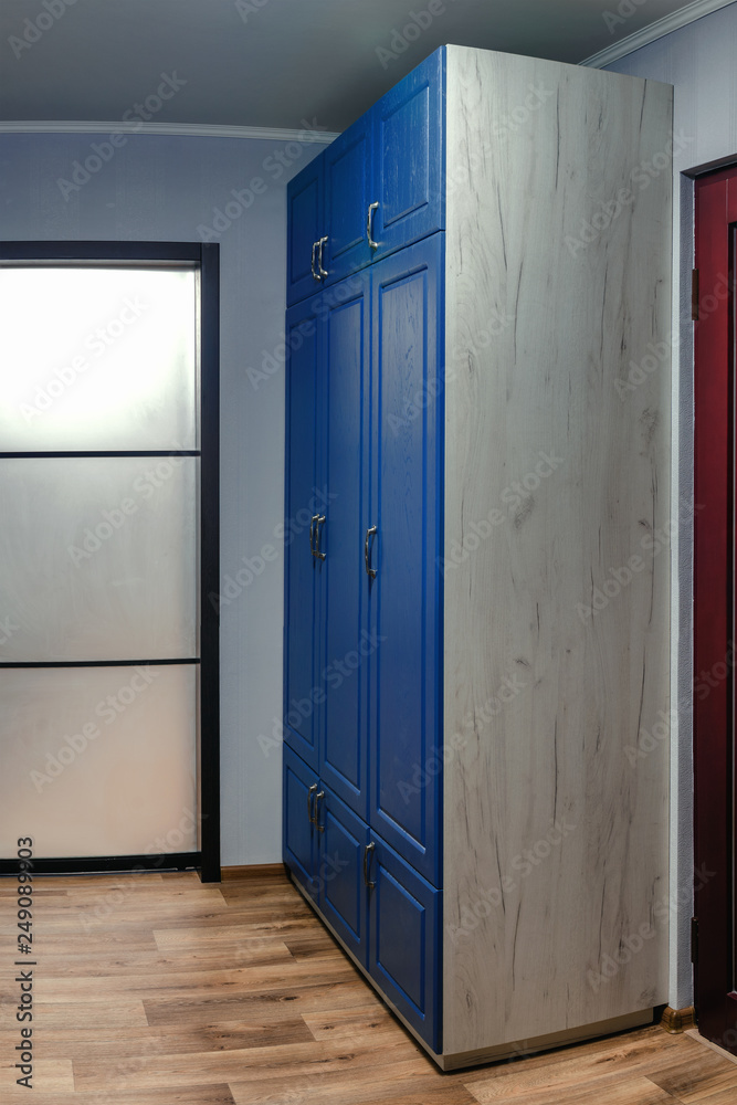 Fototapeta premium board chipboard cut parts for furniture production close-up