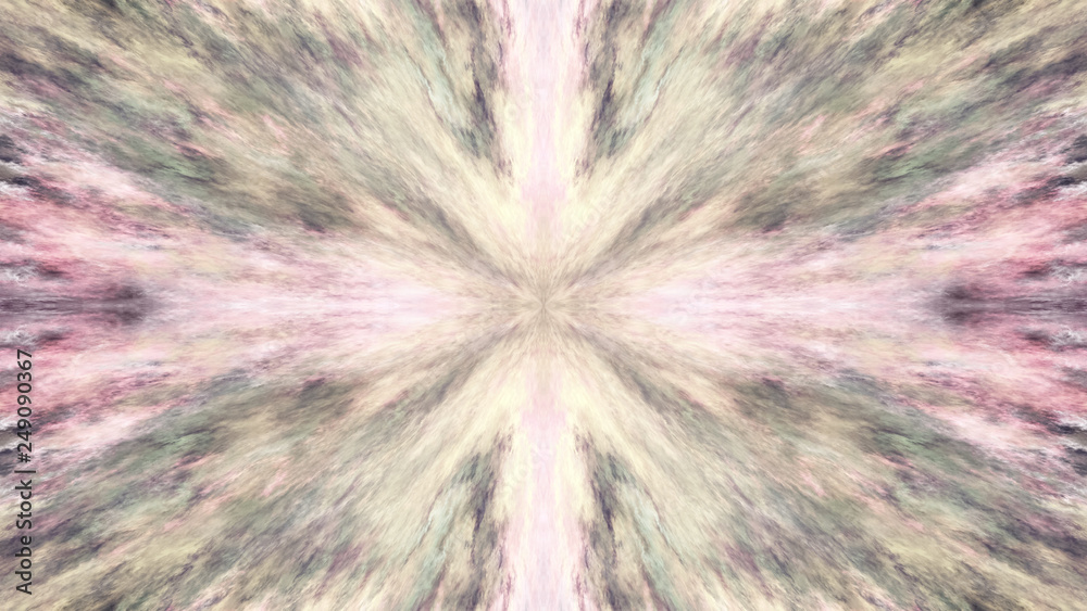 Obraz premium Abstract symmetrical painted texture. Fantastic grey and rose fractal background. Psychedelic digital art. 3d rendering.