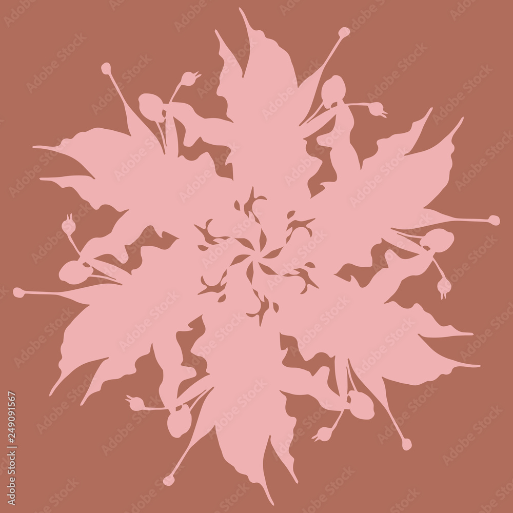 Beautiful pattern. The imprint of a flower. Vector illustration.