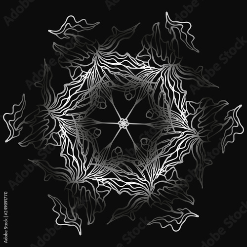 Ornament. Mandala flower. Round pattern. Flowers. Mandala. T-shirt print.Vector illustration.