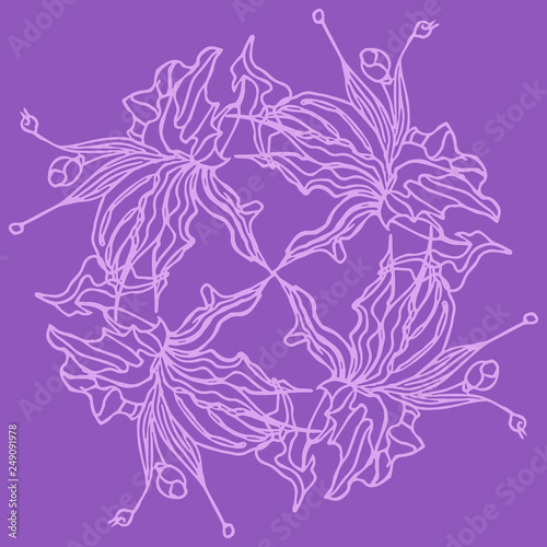 The pattern is delicate. Invitation, t-shirt print. Tattoo element. Vector illustration.