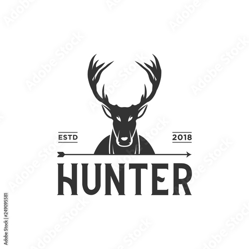 Vintage hunter logo design inspiration in black color