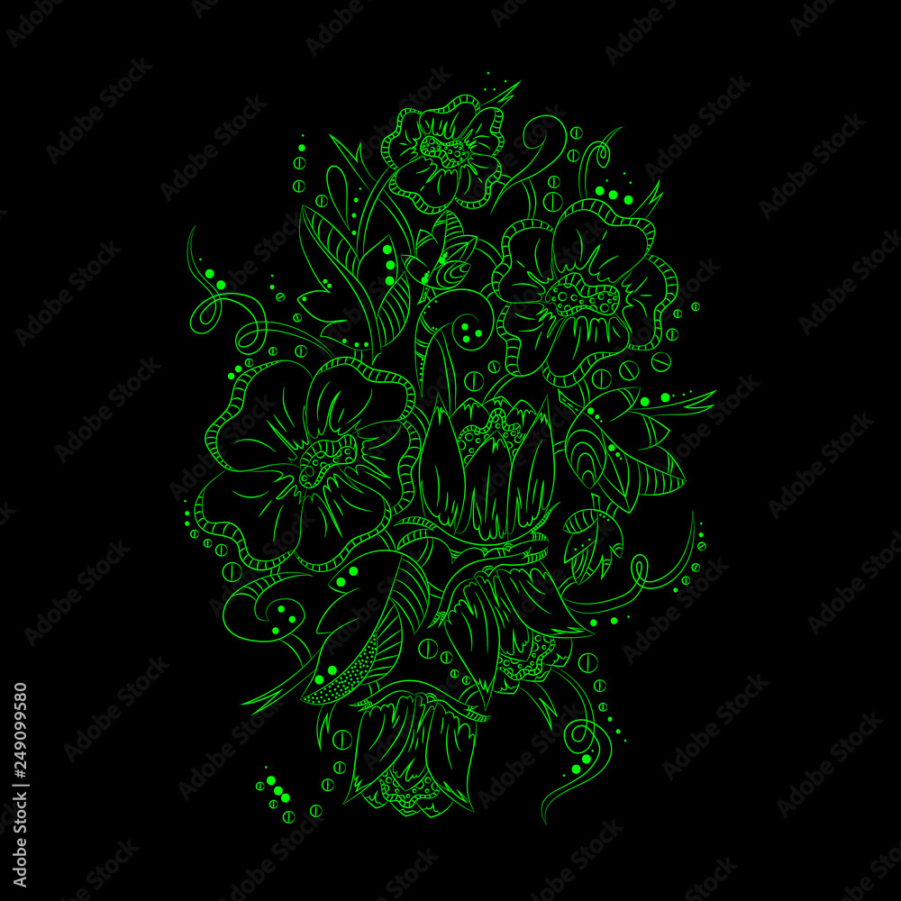 Psychedelic pattern. For meditation, soothing, twisting elements. Doodle drawn by hand Psychedelic pattern. For meditation, soothing, twisting elements. Doodle drawn by hand