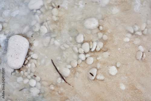 Stones, pebles and rocks on Greek beaches on the island Kefalonia