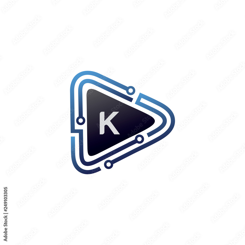 Techno Play K Letter Logo Techno Play K Letter Logo