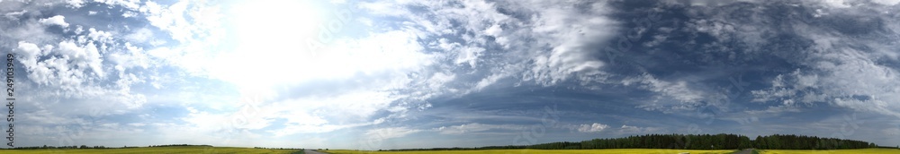 landscape with river and clouds