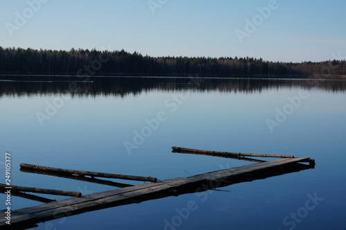 Kroman lake in Belarus photo