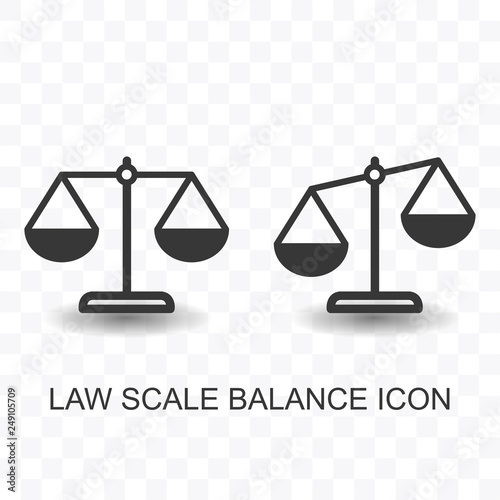 Set of law scale balance icon simple flat style vector illustration.