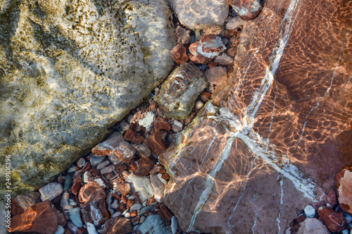 Stones under water
