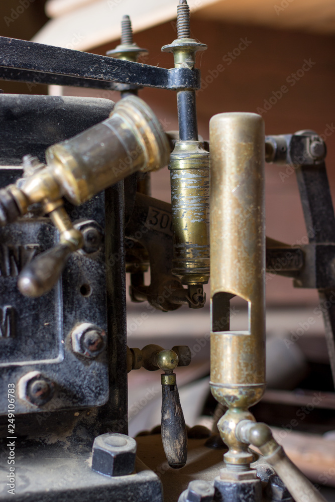 Brass steam whistle on a steam engine