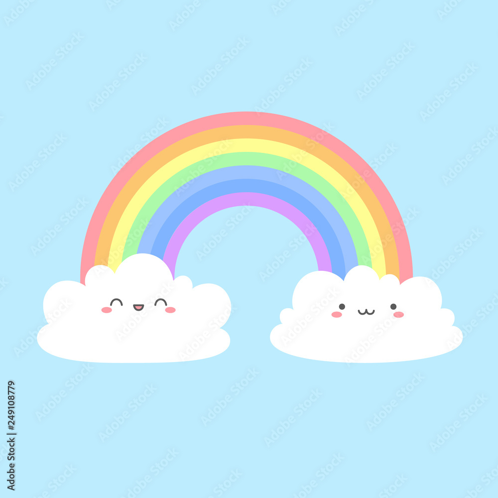 Cartoon background with cute clouds. Vector texture. Template for web design, postcards