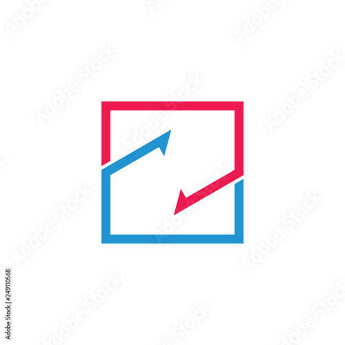 letter z square arrow logo vector