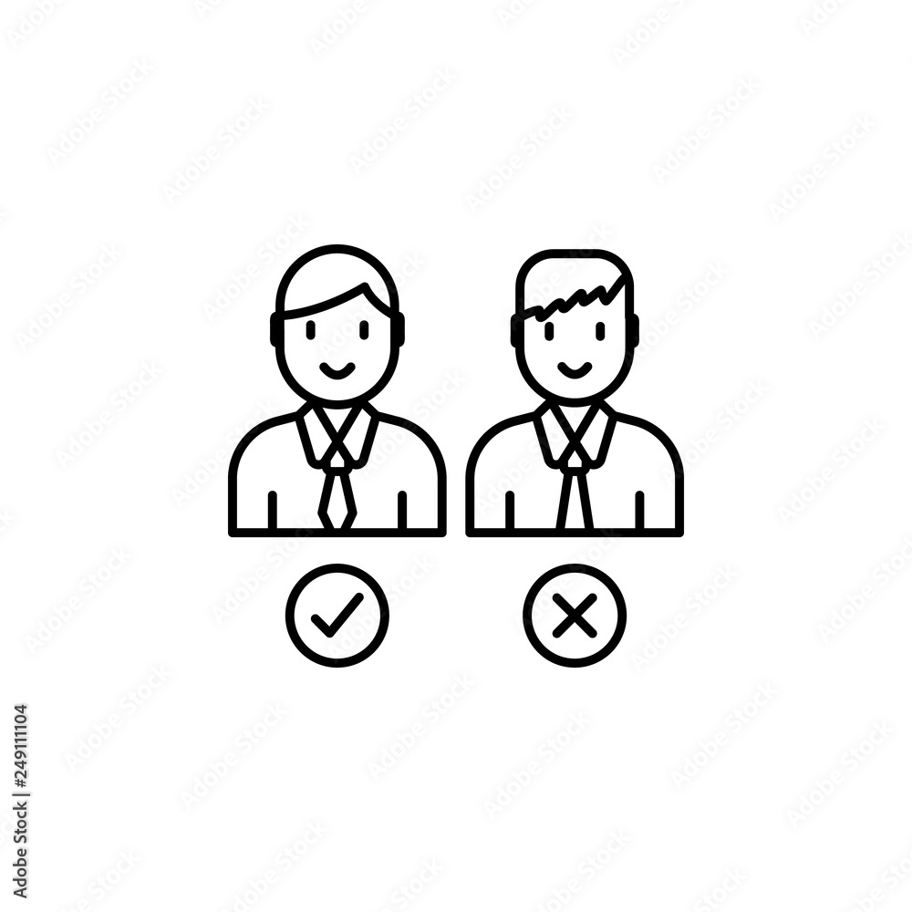 choice, talk, wrong, right icon. Element of Human resources for mobile concept and web apps illustration. Thin line icon for website design and development, app development choice, talk, wrong, right icon. Element of Human resources for mobile concept and web apps illustration. Thin line icon for website design and development, app development