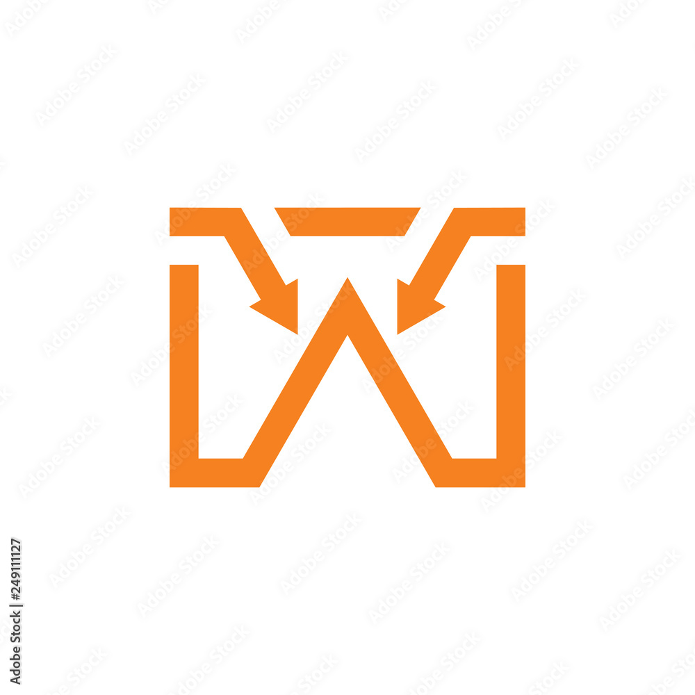 letter w simple geometric arrow line logo vector letter w simple geometric arrow line logo vector