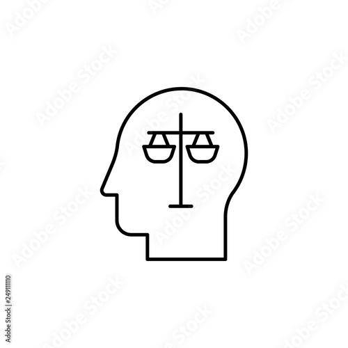 balance, head, mental icon. Element of Human resources for mobile concept and web apps illustration. Thin line icon for website design and development, app development