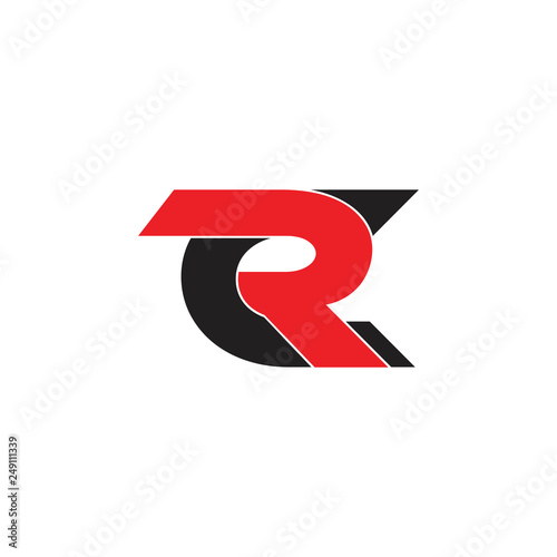 letters rc simple linked geometric logo vector