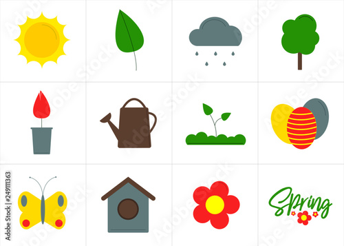 set spring icons весна иконки