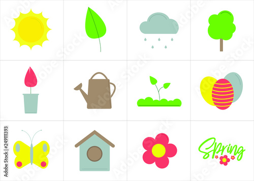 set spring icons весна иконки