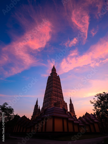 Sunset with pagoda 