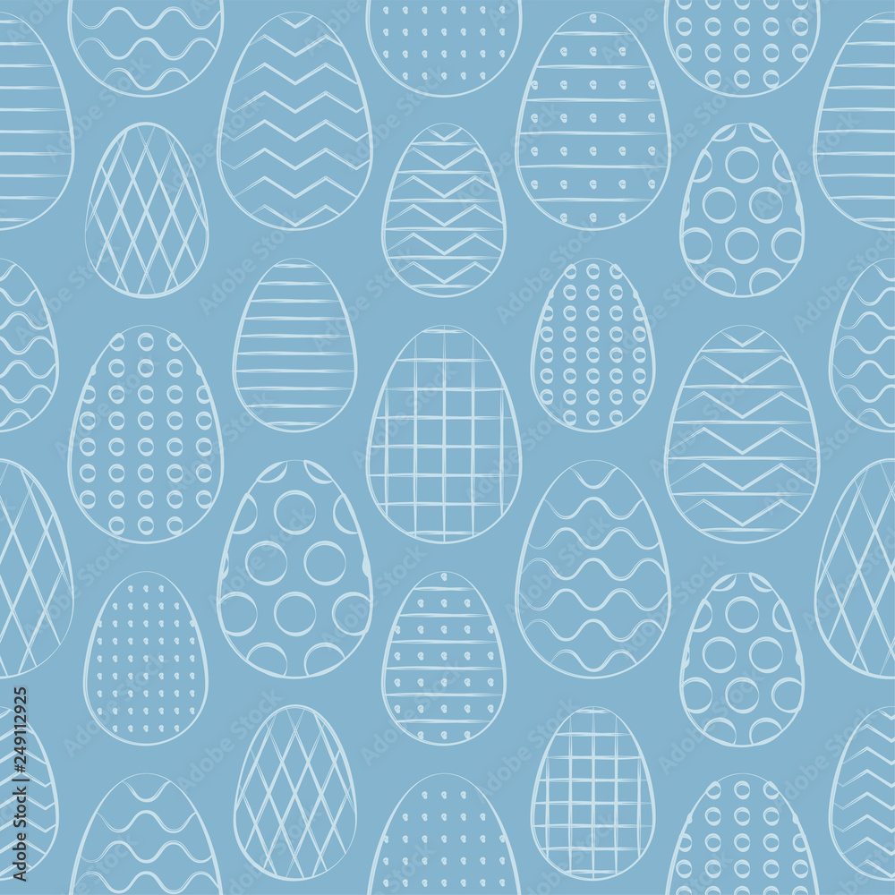 Easter seamless pattern. Minimal hand drawn design. Vector Illustration. Easter seamless pattern. Minimal hand drawn design. Vector Illustration.