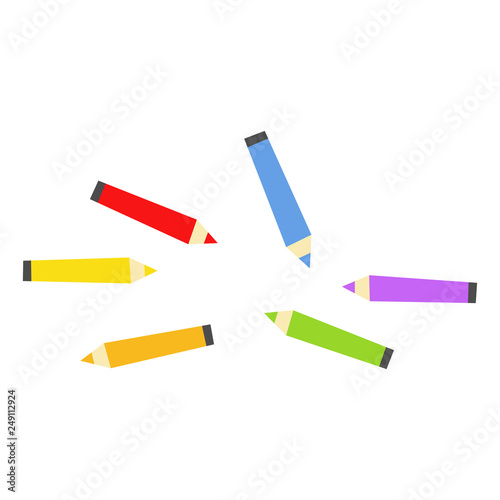 Free Download Set of multicolored pencils. The pencils. White background. Vector illustration. EPS 10. - GFXLoad