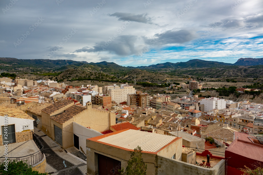 Town view from the caste of Jijona or Xixona in Alicante province