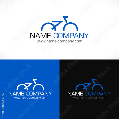 logo vélo design club cyclisme cycliste bleu