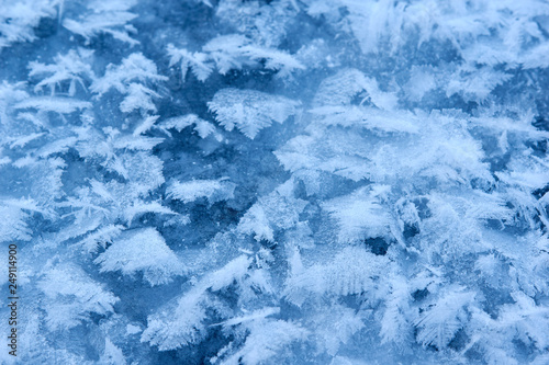 the texture of the snow and ice background.