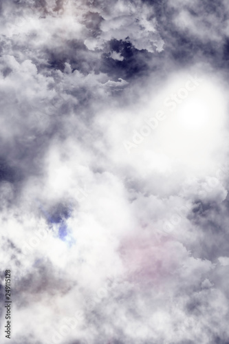 White thick clouds in the sky. Background. Illustration. © Светлана Горбань
