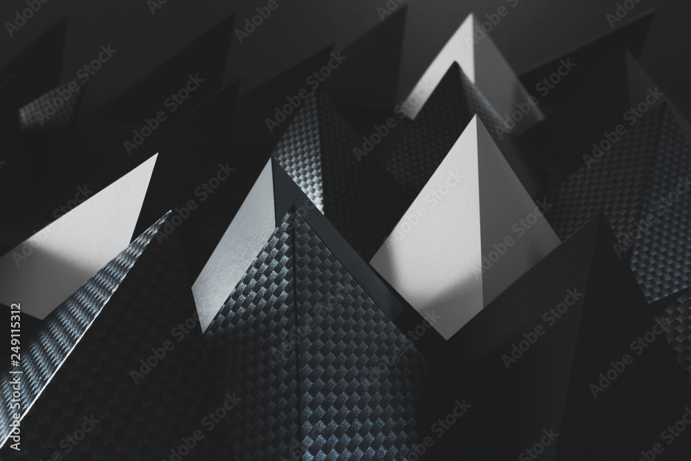 Geometric elements, pyramidal shapes for dark background