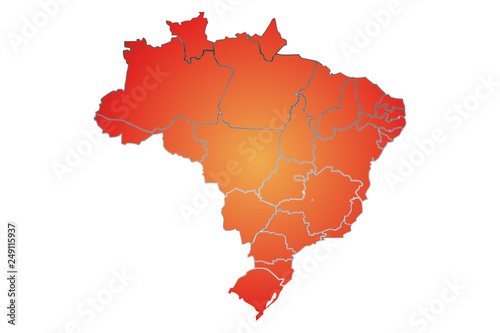 Mapa rojo de Brasil