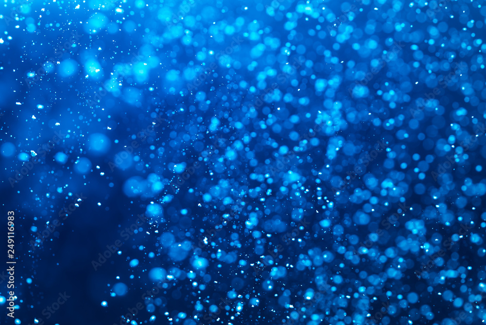 Fototapeta premium Abstract Blue bokeh defocus glitter blur background.