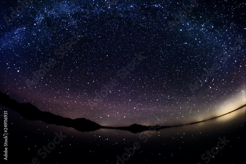 Flooded Bonneville Salt Flats at night