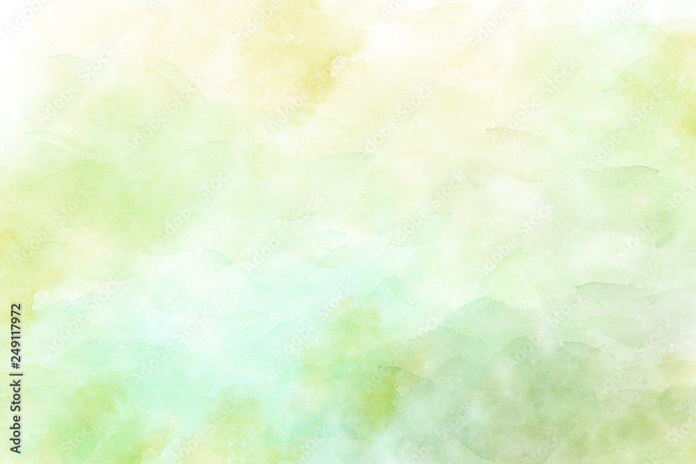 Green watercolor abstract background. Watercolor green background. Abstract green texture.