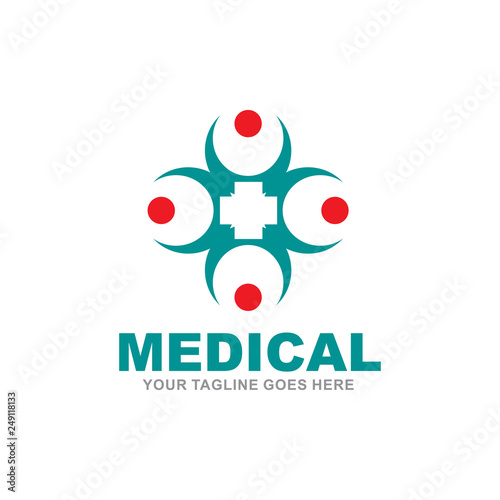 Medical and healthcare logo design vector template