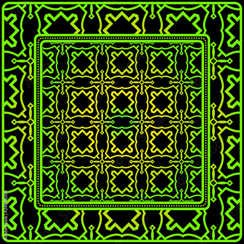 Geometric Pattern. Vector Illustration. Design For Printing, Presentation, Textile Industry. Black green color